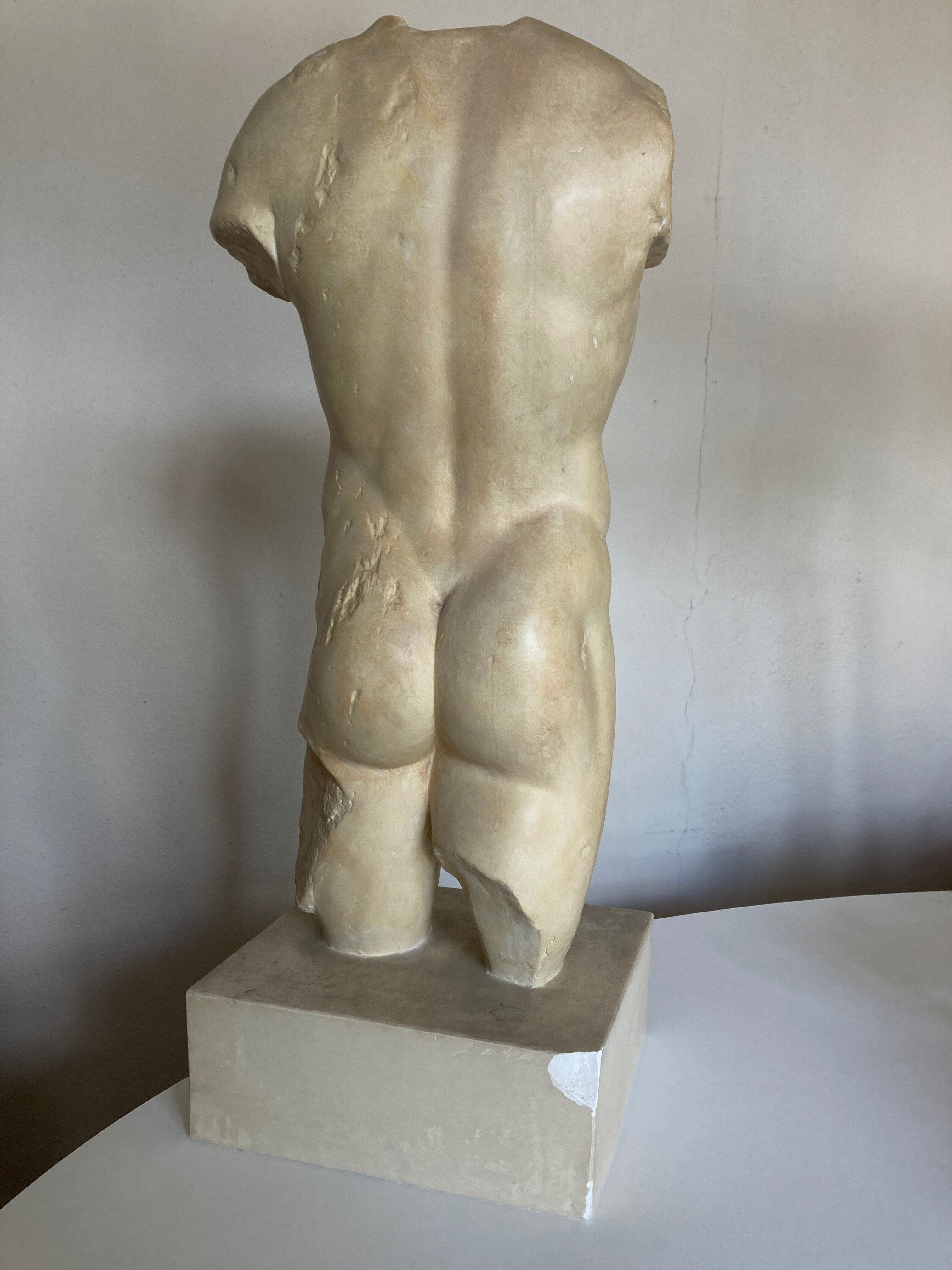 Buste d'Héraclès nu en plâtre XXXL Le Louvre