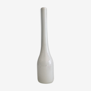 White opaline glass vase