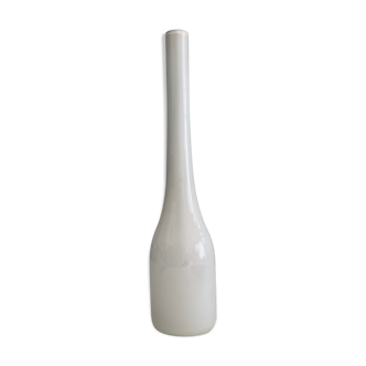 White opaline glass vase