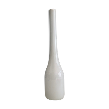 White opaline glass vase