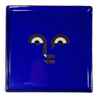 Vide-poche en porcelaine bleu et doré Octaveo Barcelona