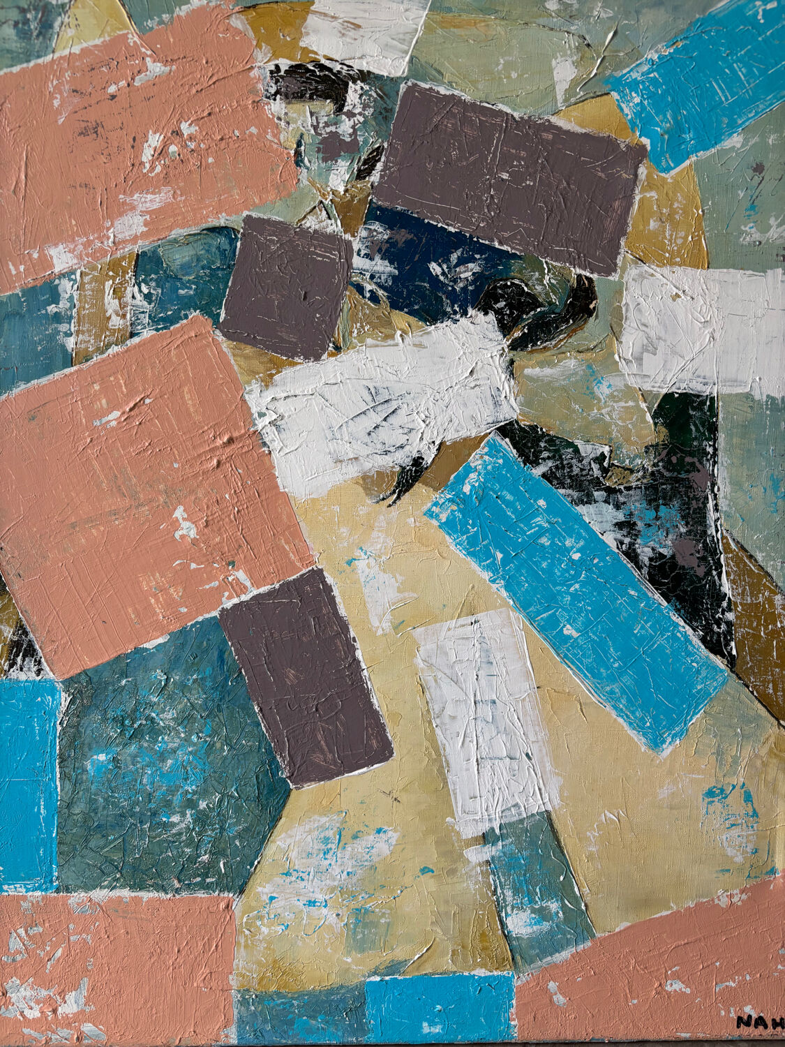 Composition abstraite signée Nahon