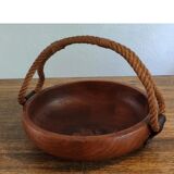 Adrien Audoux and Frida Minet rare basket in solid oak and rope