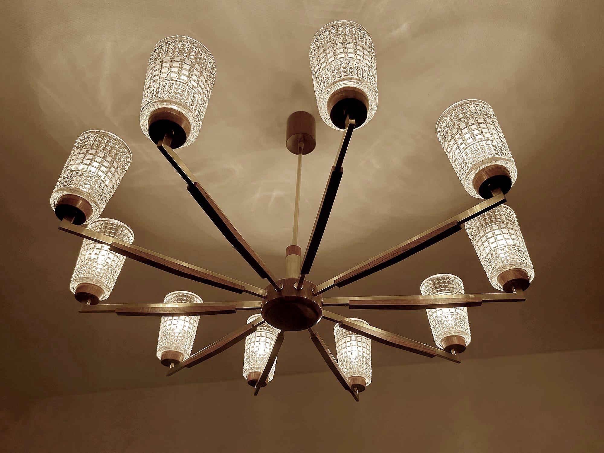 Large Vintage Scandinavian Pendant Light 60s