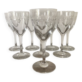 Stemmed glasses, engraved glass wine glasses