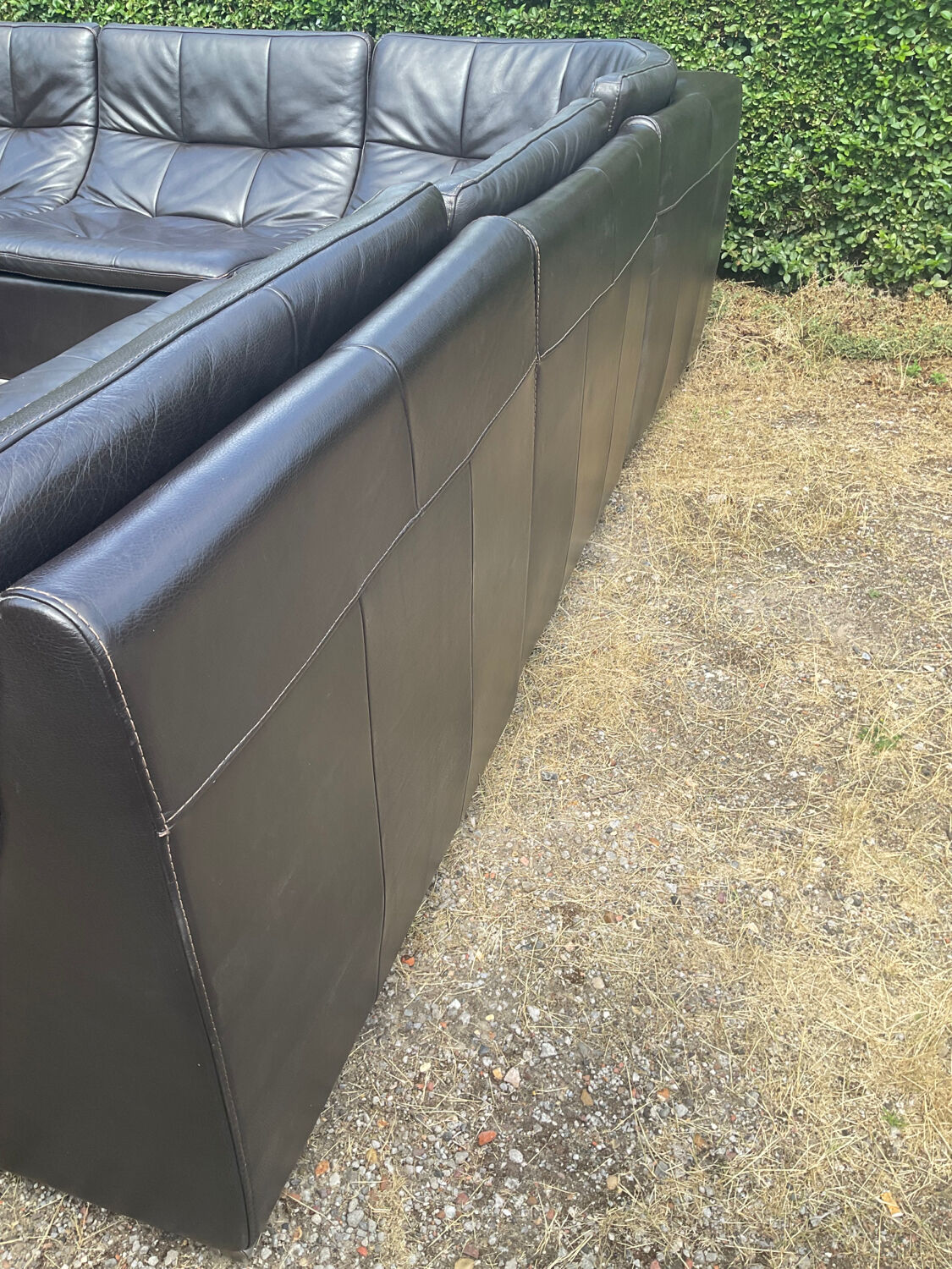 Incanto Italy modular corner sofa in brown leather