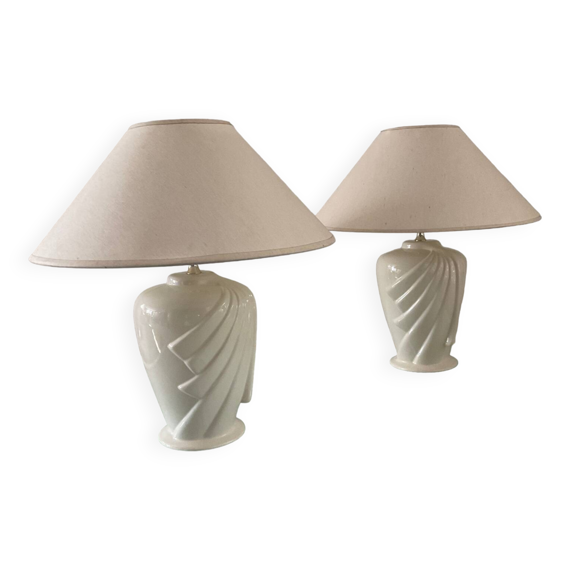 Paire de lampes vintage en céramique
