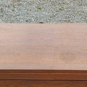 Commode vintage en chêne pieds compas 3 tiroirs des années 50
