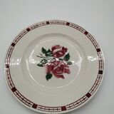 Pair of ceramic dishes from Sarreguemines digoin décor aux Roses