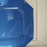 Grand plat de service octogonal bleu XL