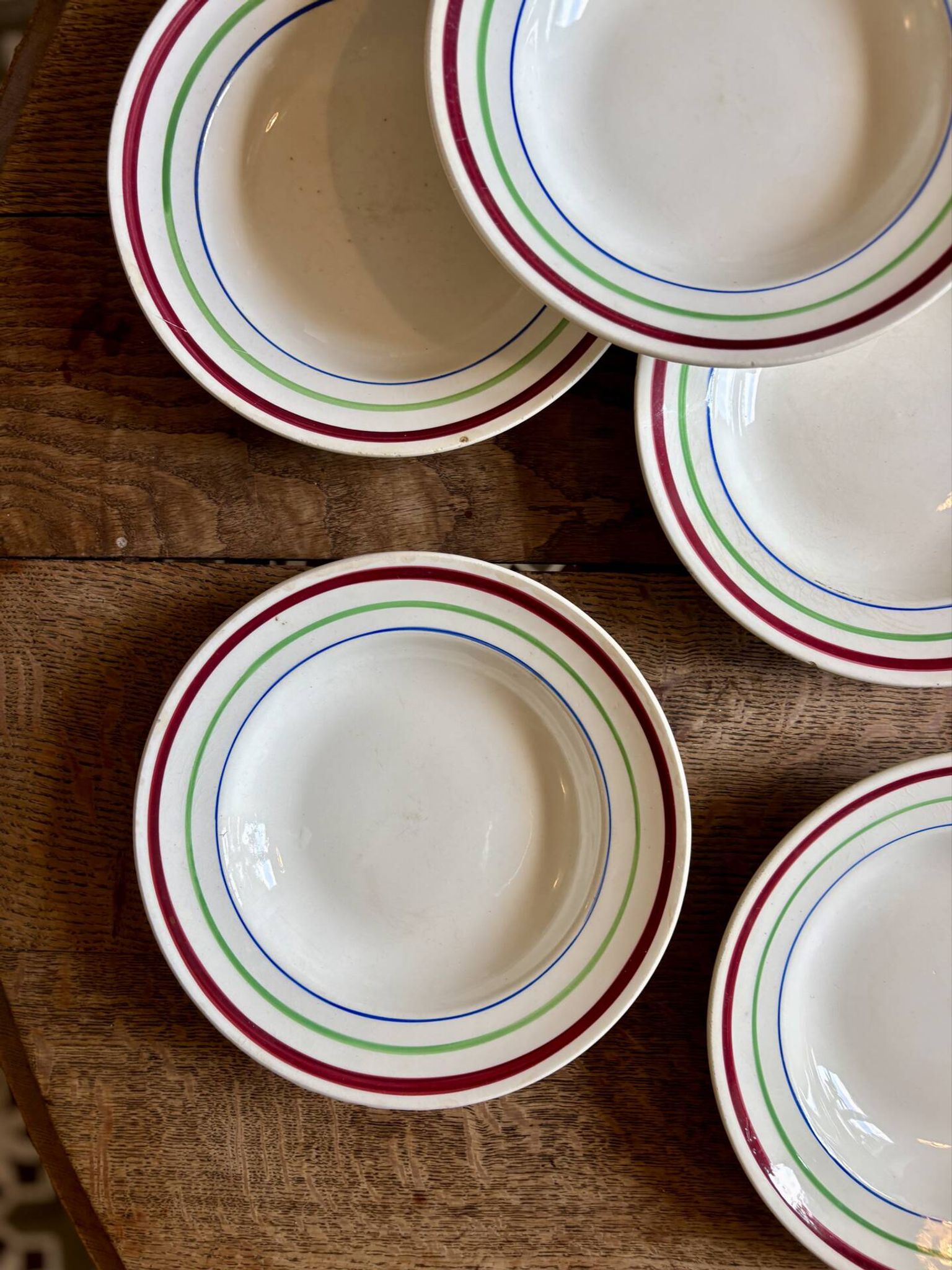 Lot de 6 assiettes creuses vintage, modèles Gildas