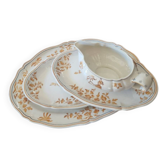 Set of 7 Moustiers service pieces - Ollérys - Painted ceramic