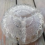 Plat compartimenté en cristal ciselé