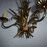 Wheat cob chandelier of the Masca House, gilded aged, 3 fires, 70s/80s