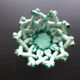 Empty-pocket small basket of green ceramic water in the style of woven basket