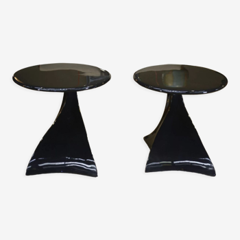 Paire de tables consoles design noir