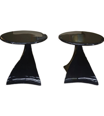 Paire de tables consoles design noir