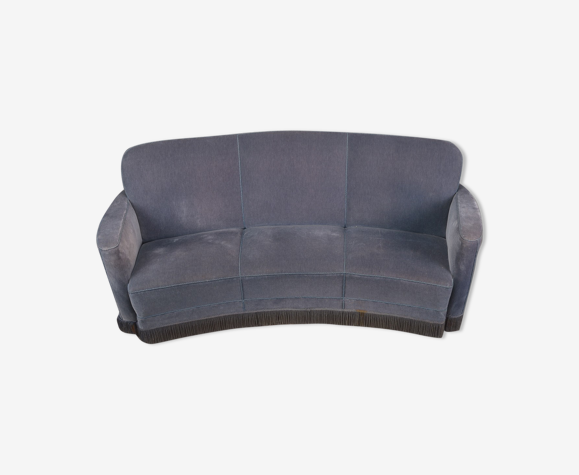 Danish three seater curved sofa
