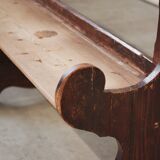 Antique Gothic Church Benches, Late 1800s – Set of 4 Pine Wood Pew Benches