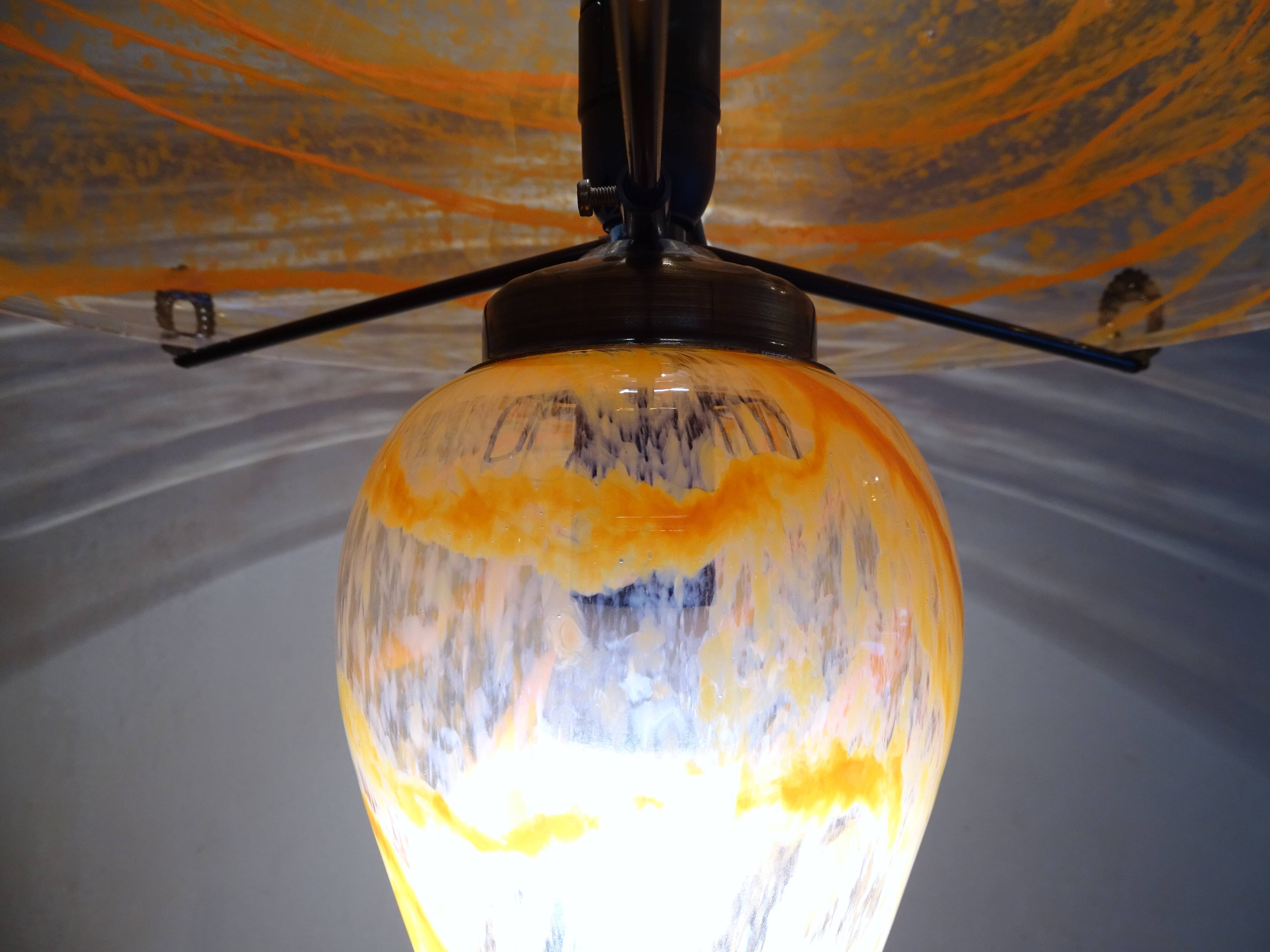 Blown glass mushroom lamp