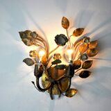 Floral wall lamp regency, midcentury, Italy