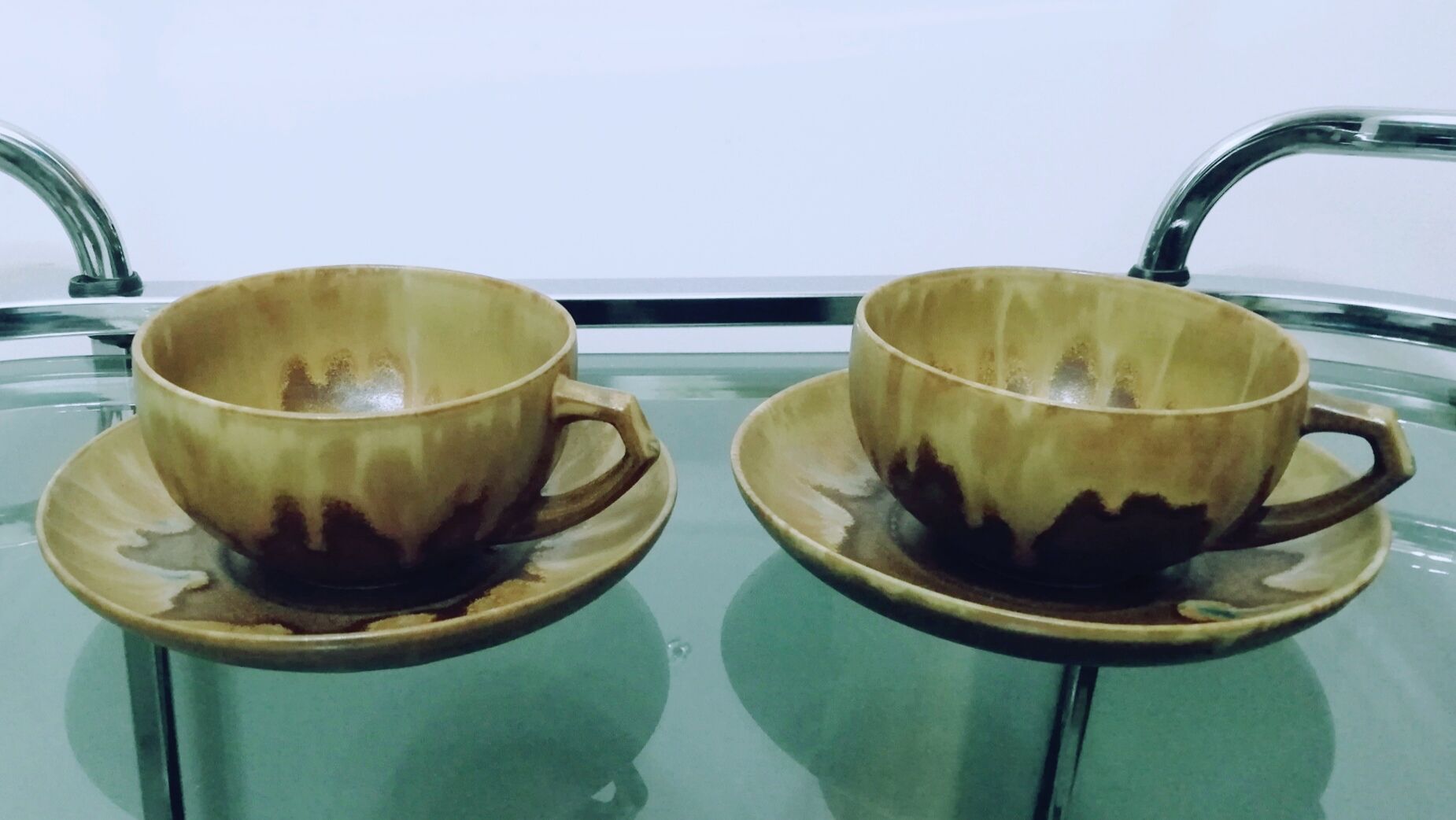 Duo of sandstone cups