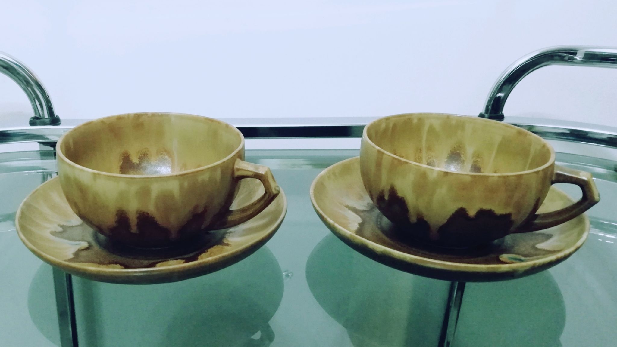 Duo of sandstone cups