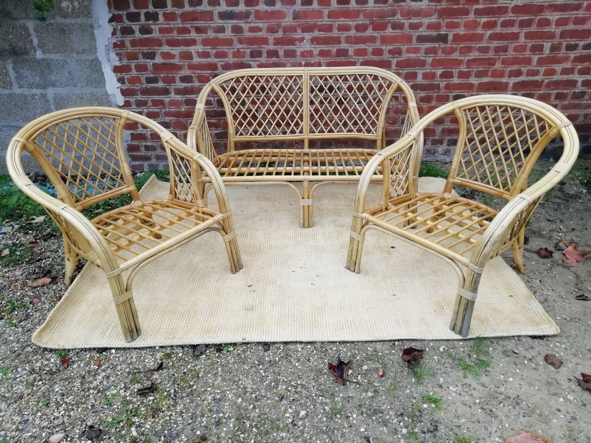 Vintage rattan lounge