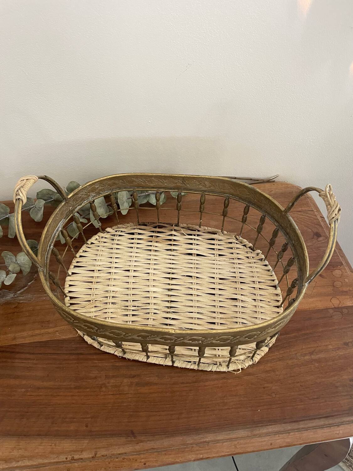Vintage golden metal basket