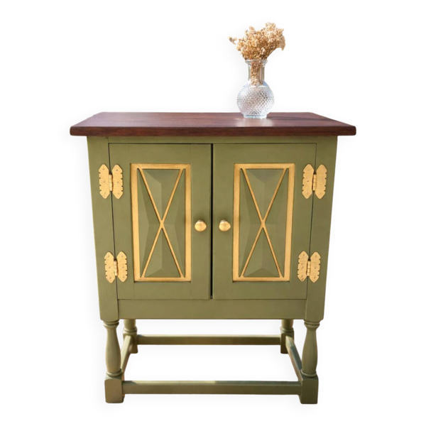 Petit meuble vintage rénové - style campagne chic