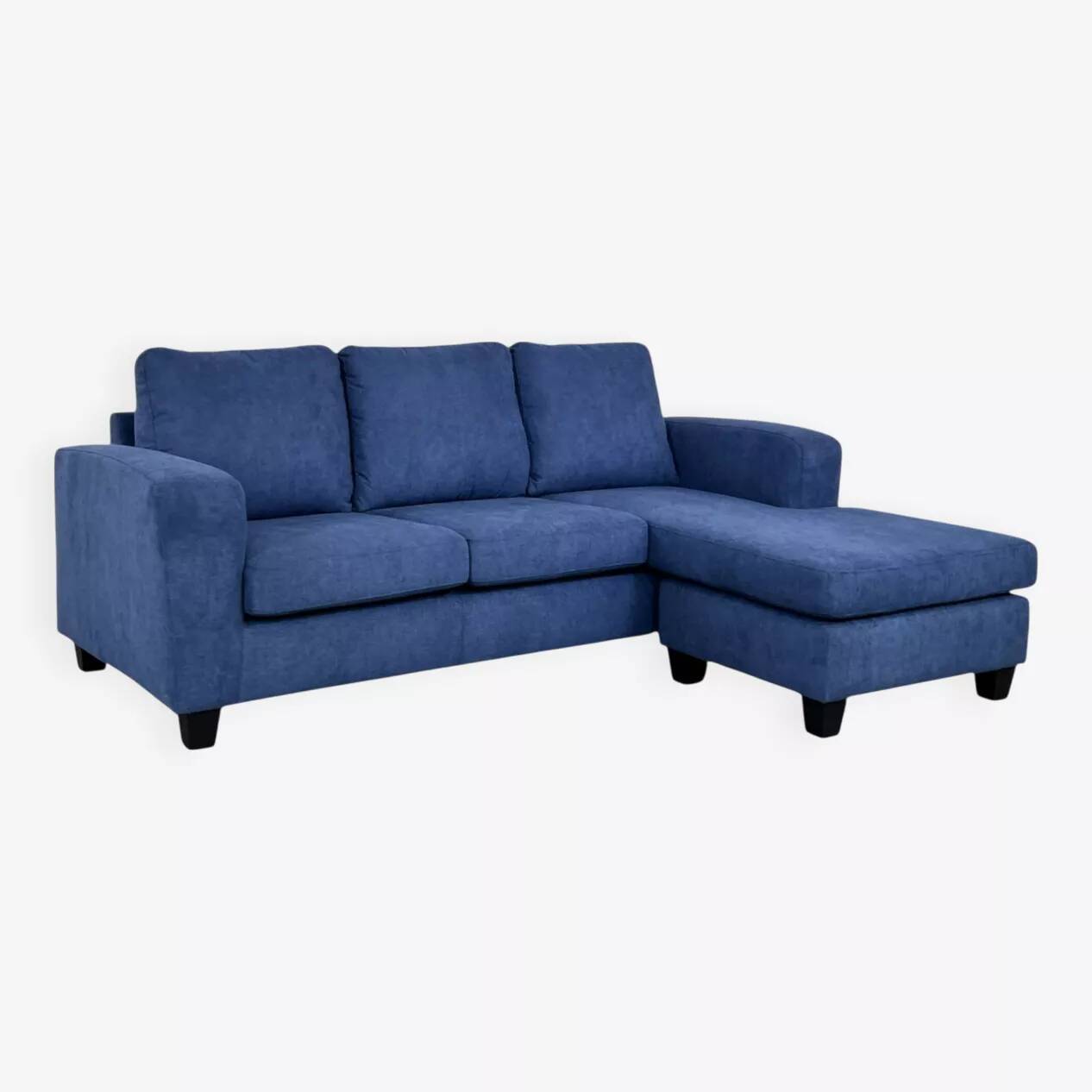 Reversible corner sofa in navy blue fabric