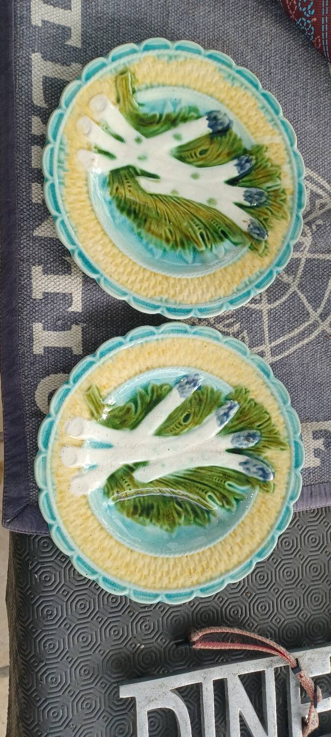 Asparagus earthenware plates