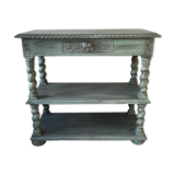 Console Louis XIV shabby chic - patine vert sauge