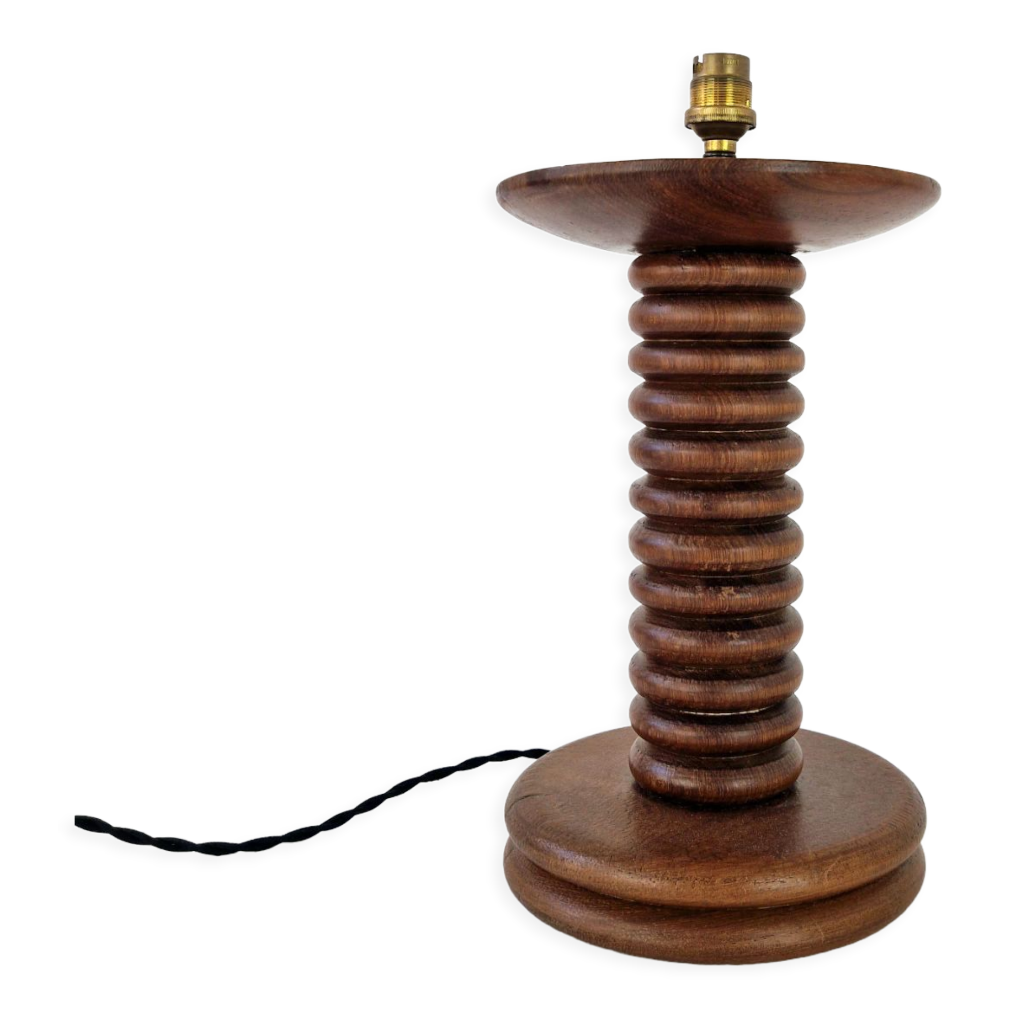 Turned wooden lamp Art Deco style