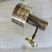 Wall light Jo Hammerborg in patinated brass, gun barrel finish, Denmark, 1970s.
