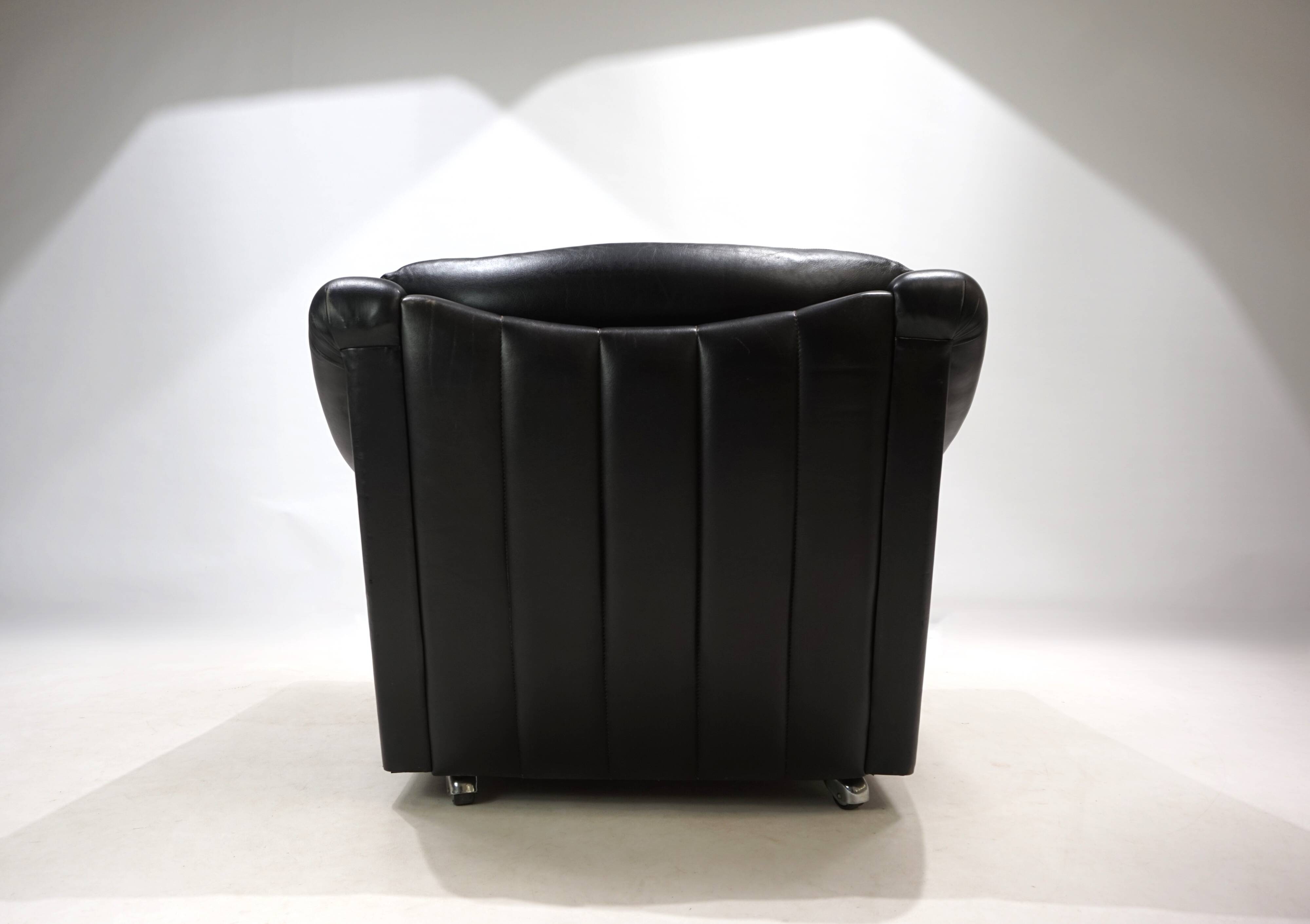 Fauteuil Art Déco en cuir, France 1960