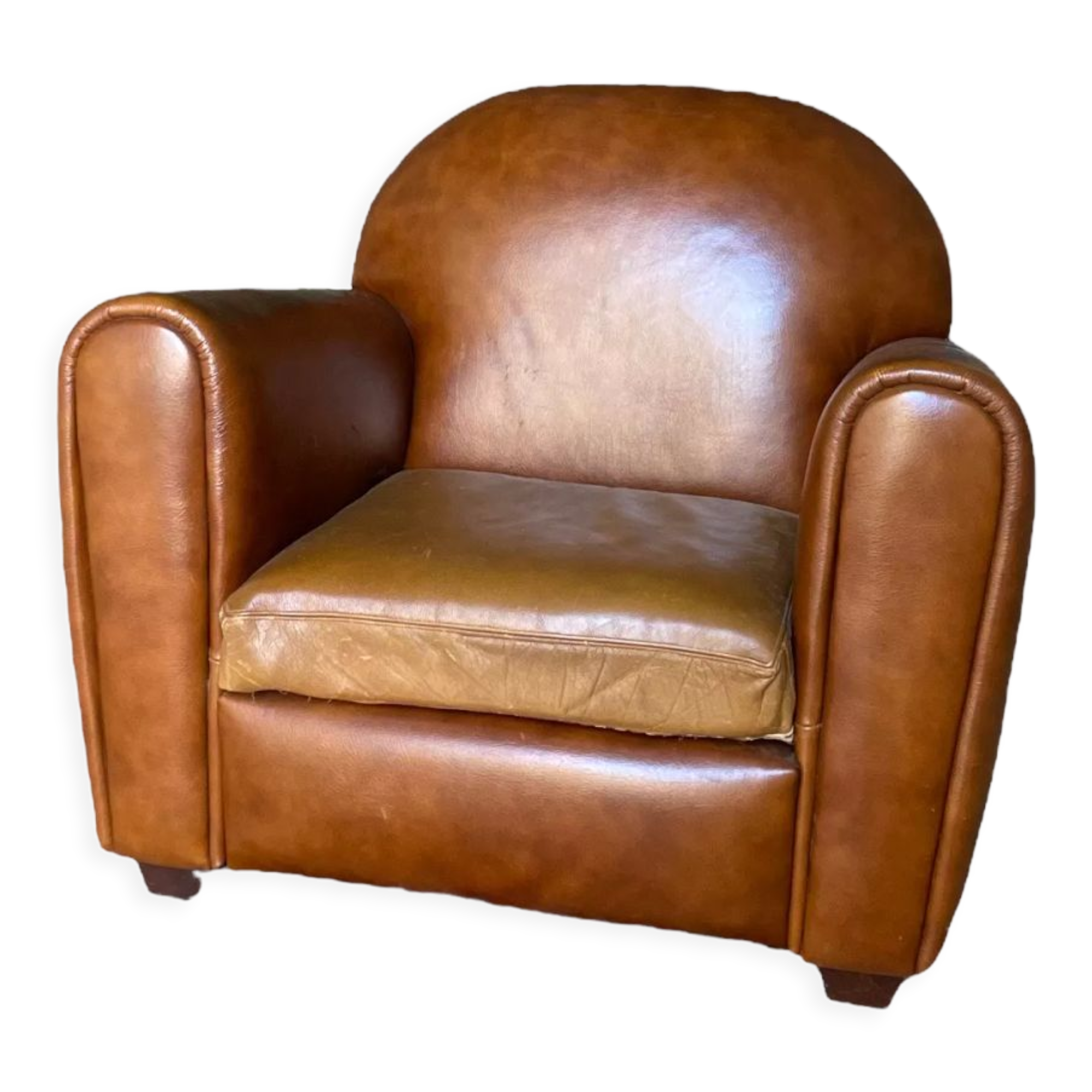Leather club armchair