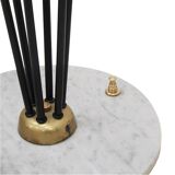 Mid Modern Stilnovo Floor Lamp, Black Iron & Marble, Italian Design, 1950s