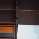 Bibliothèque modulaire en bois de rose grande unité murale composable