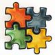 Set of ceramic puzzle pocket trays. Italy, 1980s.