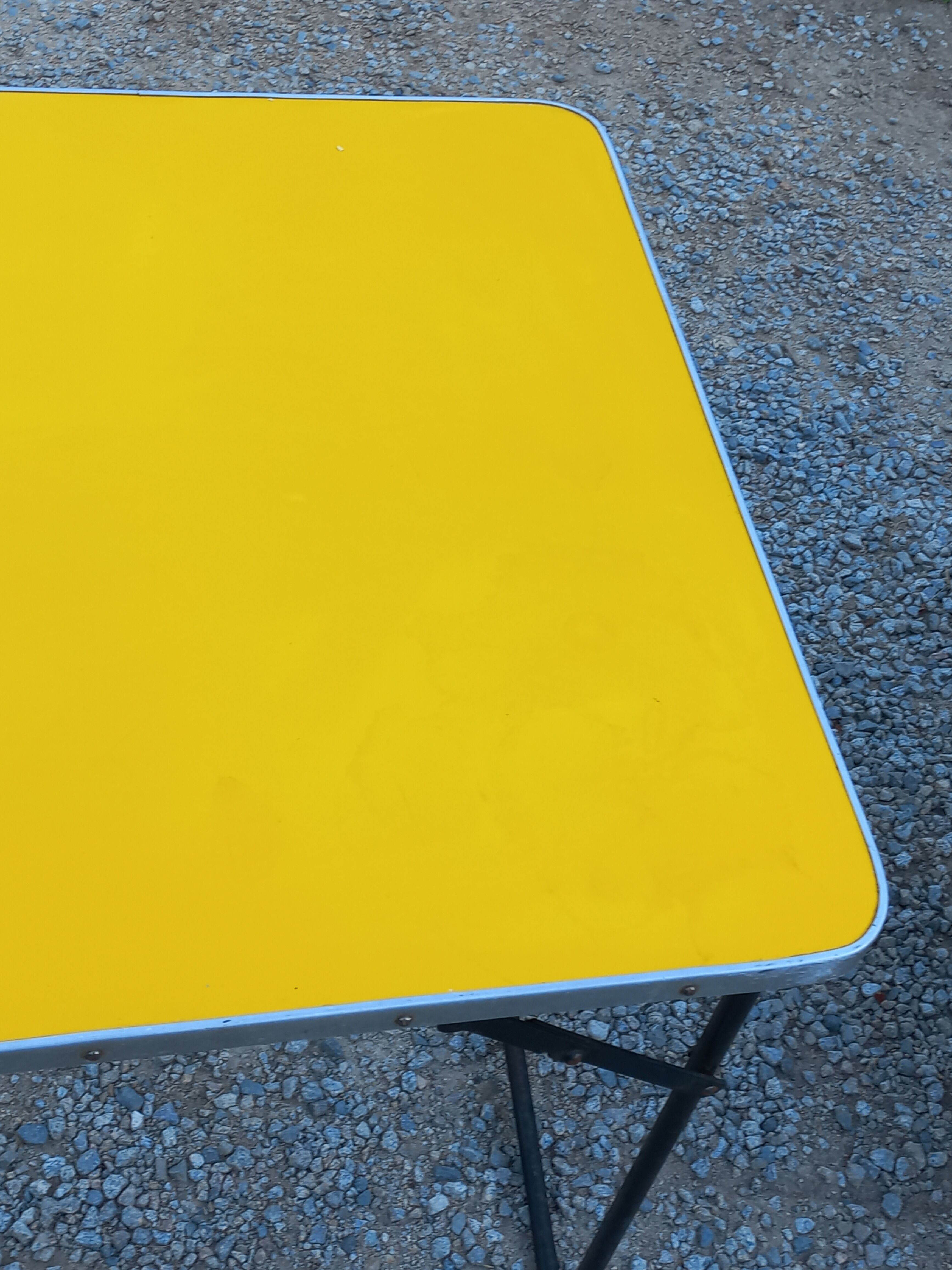 Set of 3 vintage lafuma sun loungers canvas and tubes + table