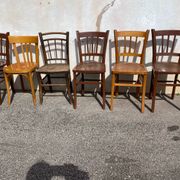 Set of 6 mismatched bistro chairs