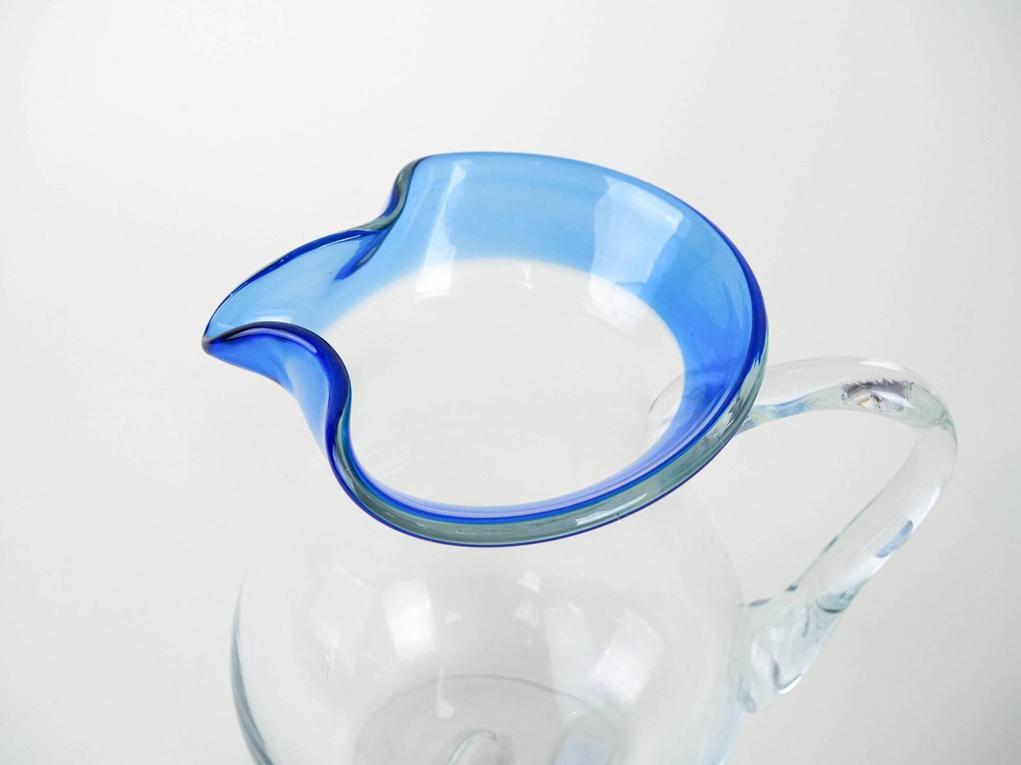 Glass jug, Italian design, 1970s, manufactured in Italy