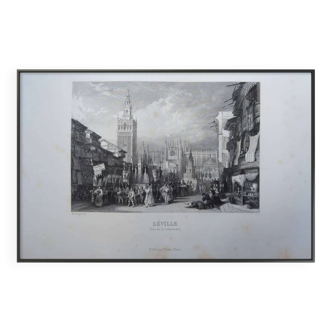 Seville, Spain, printed illustration from 1841.
