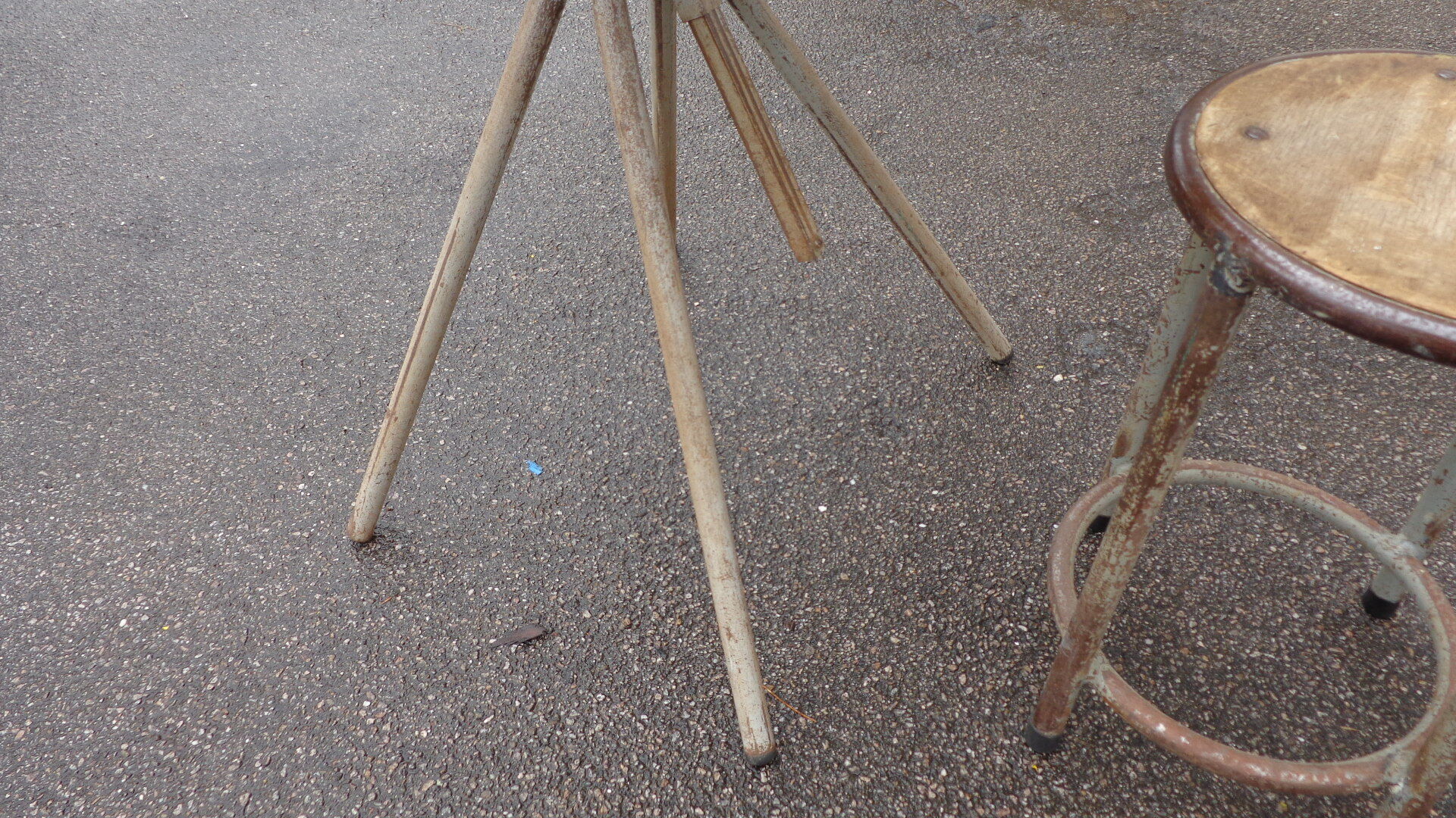 Breau child metal and his stool