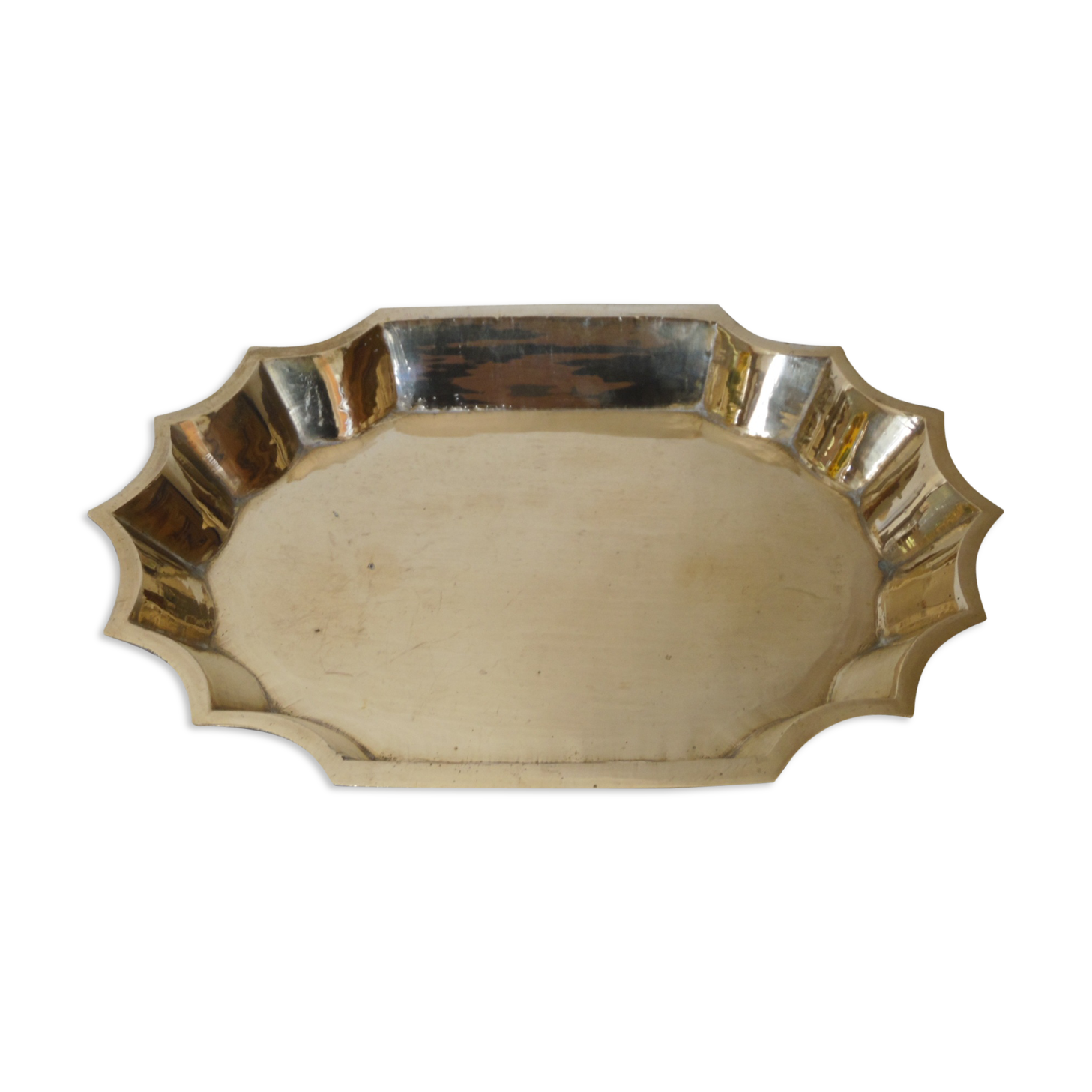 Empty pocket brass corrugated shape sheet shiny holly