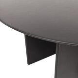 Table avec cuir noir de Durlet 1970s