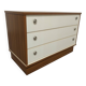 Commode basse en placage d'acajou et satin blanc années 70/80