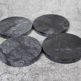 Gabriella – Black Round Natural Marble Coasters - set of 4