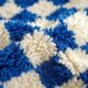 Handmade pure wool Moroccan rug in blue and white, size 1.5/2.5 m.